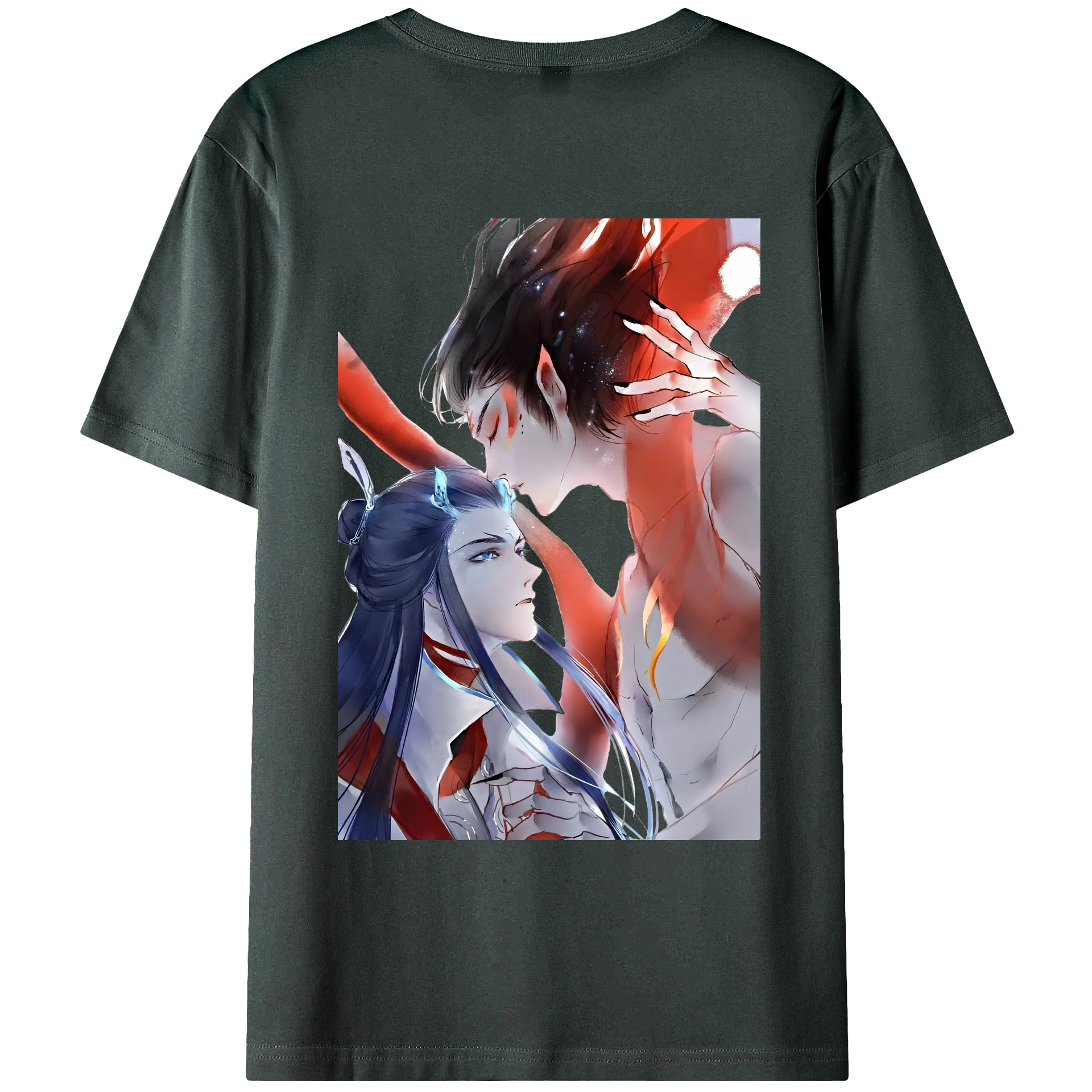 （画像用） Ne Zha 2 ナタ 魔童の大暴れ 綿100％ メンズ半袖Tシャツ（バックプリント） 通気性